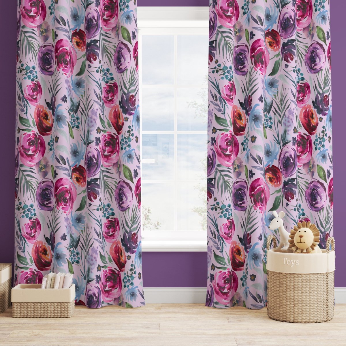 Sweet Woodlands Floral Curtain Panel - gender_girl, Sweet Woodlands, Theme_Floral