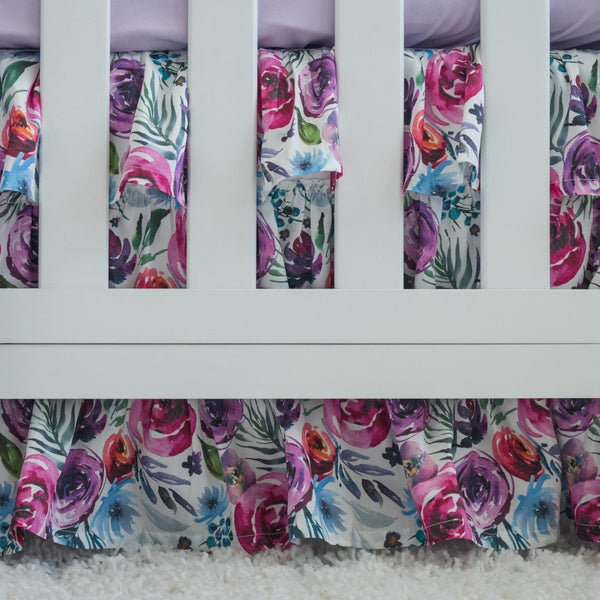 Sweet Woodlands Floral Ruffled Crib Skirt - gender_girl, Sweet Woodlands, Theme_Floral