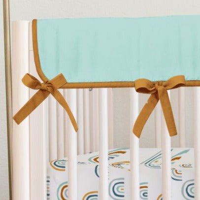 Teal Boho Rainbow Crib Rail Guards - Rail Guards