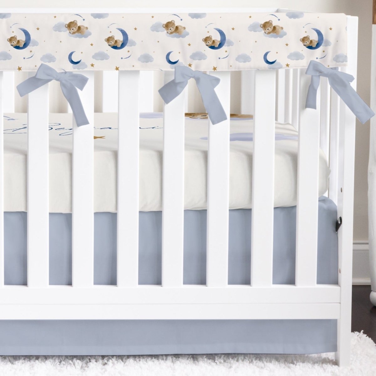 Teddy Bear Gray Crib Bedding - gender_boy, Teddy Bear, text