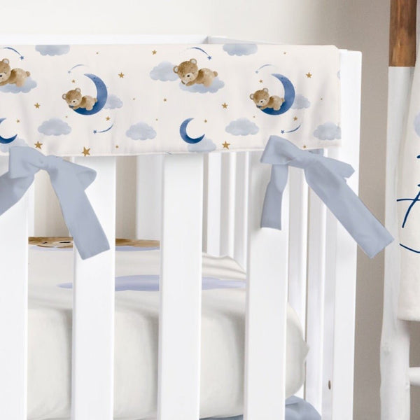Teddy Bear Gray Crib Rail Guards - gender_boy, Teddy Bear,