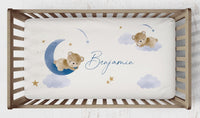 Teddy Bear Gray Navy Bedding - gender_boy, Teddy Bear, text