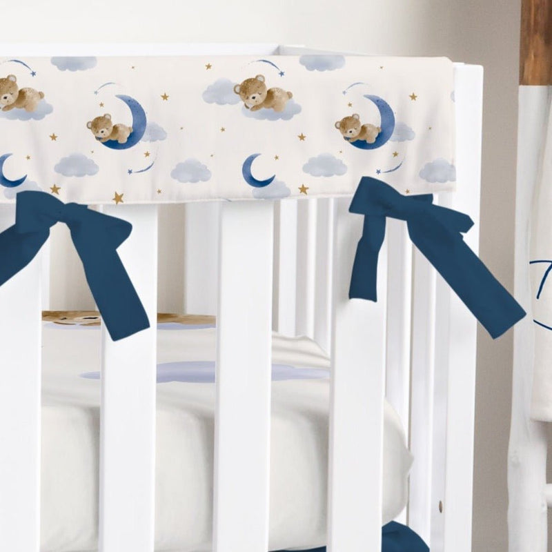 Teddy Bear Navy Crib Rail Guards - gender_boy, Teddy Bear,