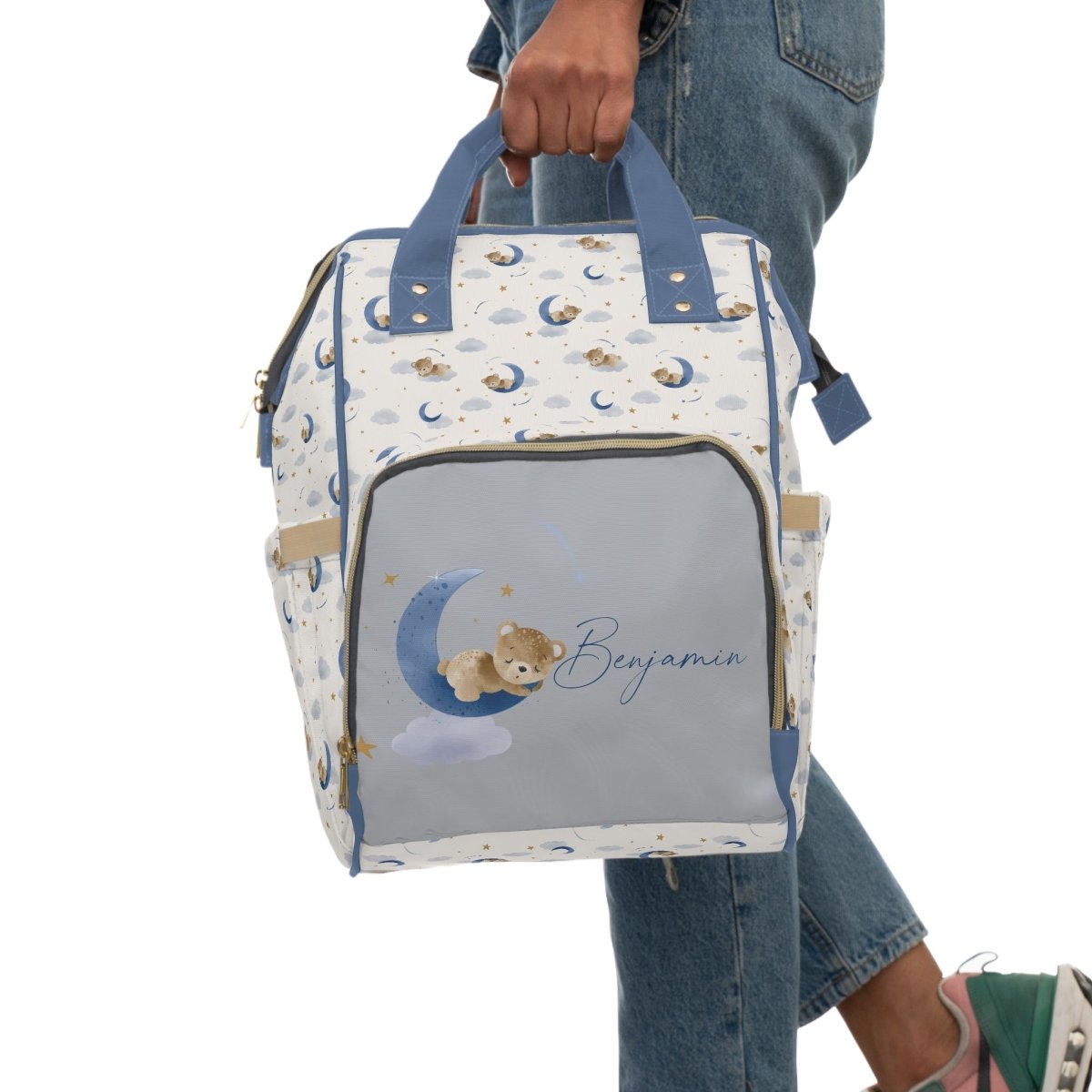 Teddy Bear Personalized Backpack Diaper Bag - gender_boy, Teddy Bear, text