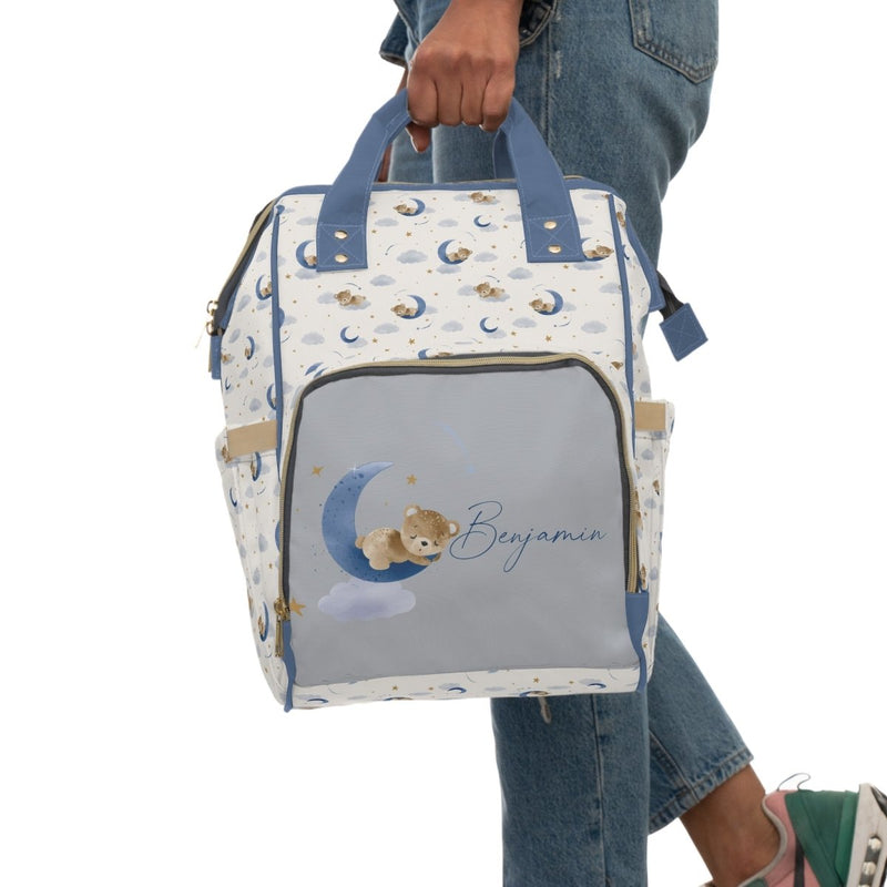 Teddy Bear Personalized Backpack Diaper Bag - gender_boy, Teddy Bear, text