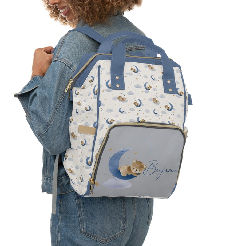 Teddy Bear Personalized Backpack Diaper Bag - gender_boy, Teddy Bear, text