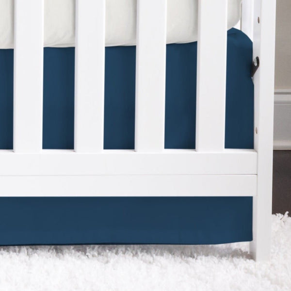 Teddy Bear Solid Navy Crib Skirt - gender_boy, Teddy Bear, Theme_Solid