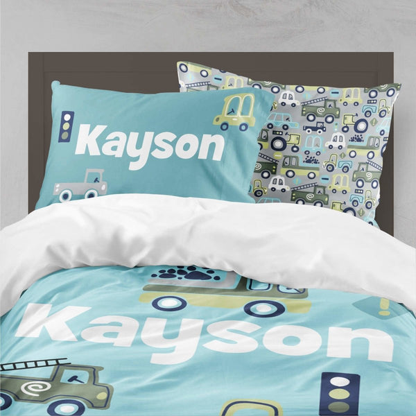 Transportation Kids Bedding Set (Comforter or Duvet Cover) - text, ,