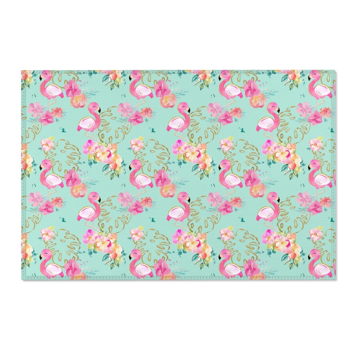 Tropical Flamingo Nursery Rug - gender_girl, text, Theme_Tropical