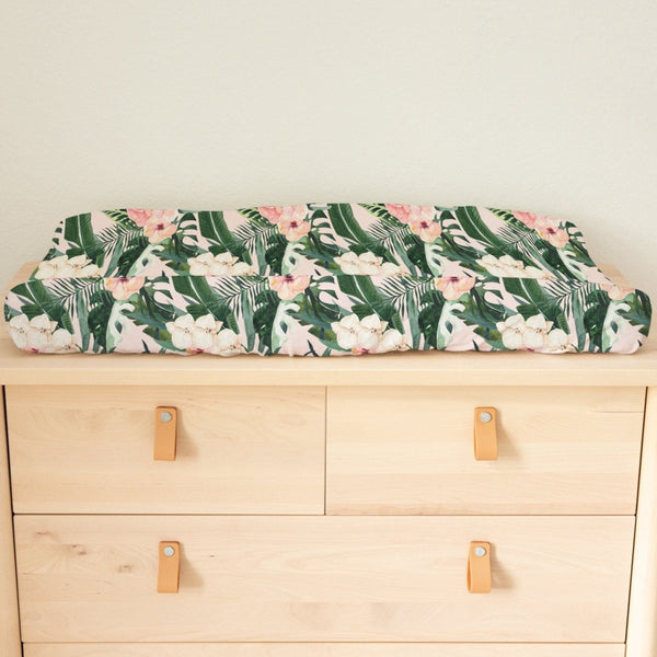 Tropical Floral Changing Pad Cover - gender_girl, Theme_Floral, Theme_Tropical