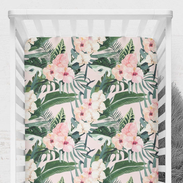 Tropical Floral Crib Sheet