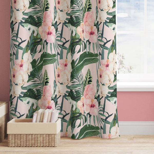 Tropical Floral Curtain Panel