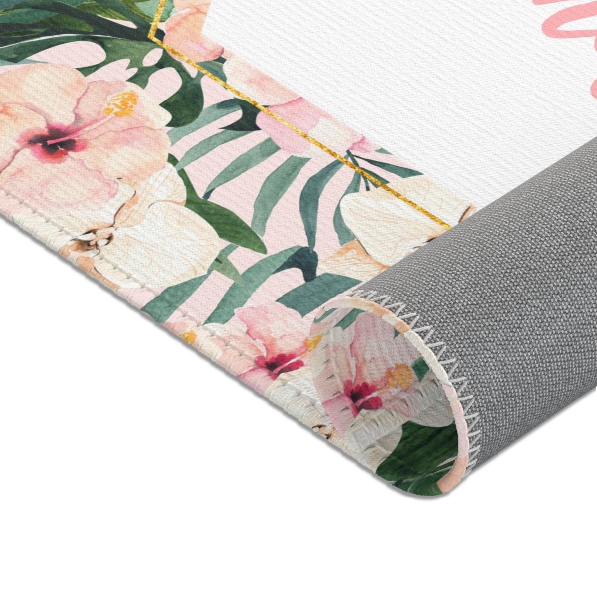 Tropical Floral Nursery Rug - gender_girl, Theme_Floral, Theme_Tropical