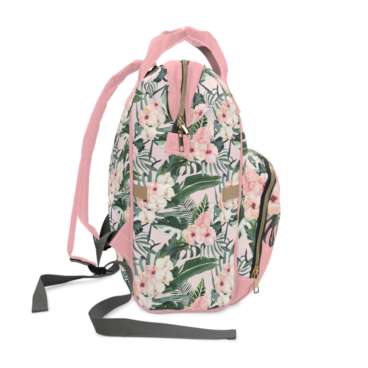 Tropical Floral Personalized Backpack Diaper Bag - gender_girl, text, Theme_Floral