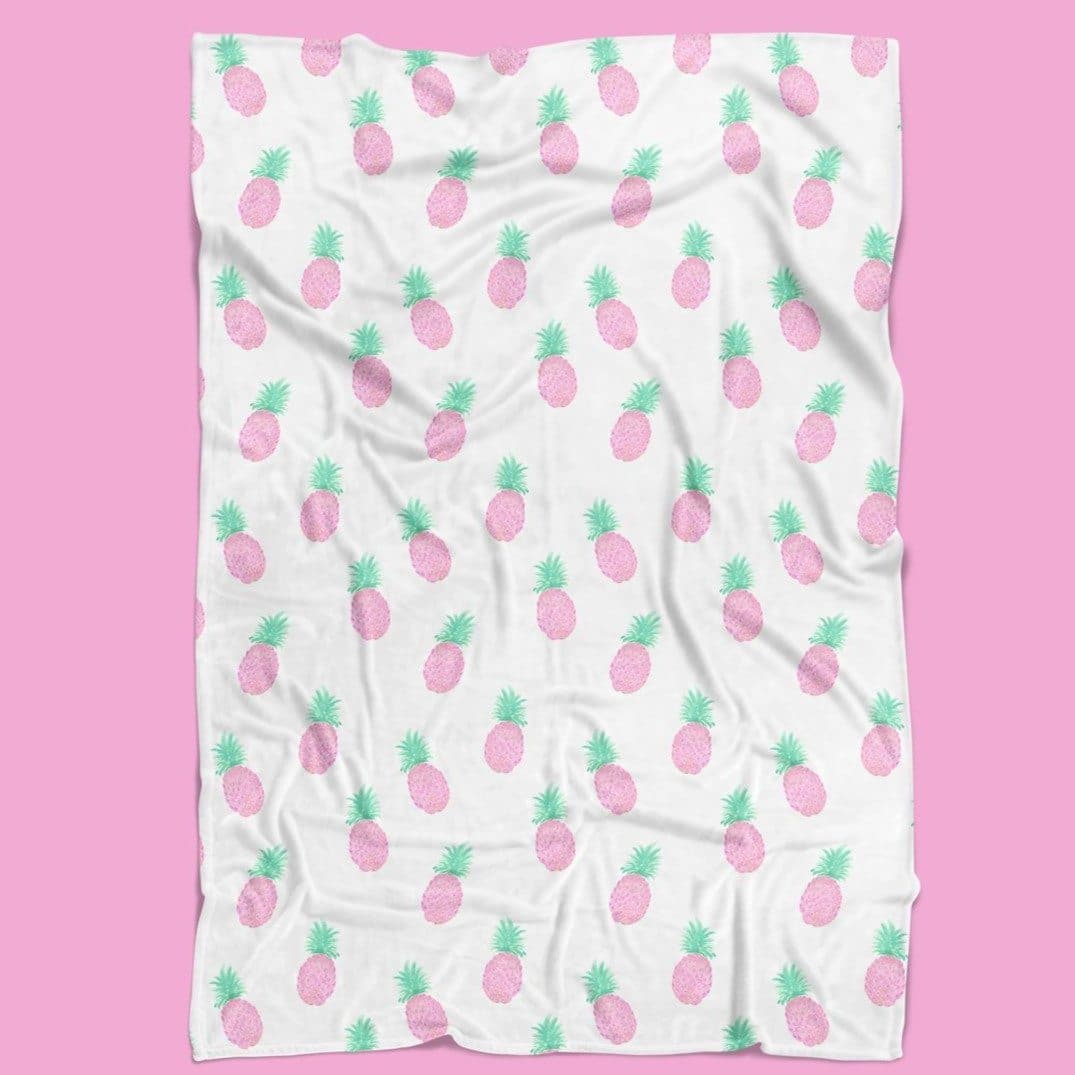 Tropical Paradise Pineapple Minky Blanket - gender_girl, Personalized_No, Theme_Floral