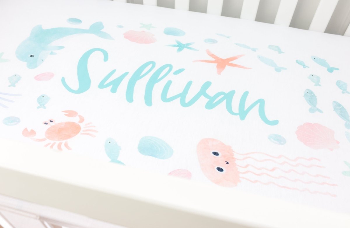 Under the Sea Personalized Crib Sheet - gender_boy, gender_girl, gender_neutral