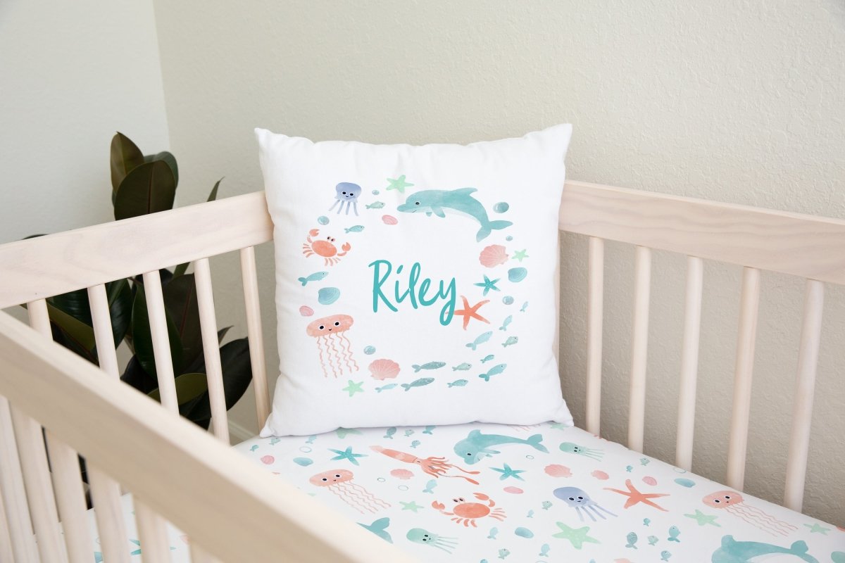 Under the Sea Personalized Nursery Pillow - gender_boy, gender_girl, gender_neutral