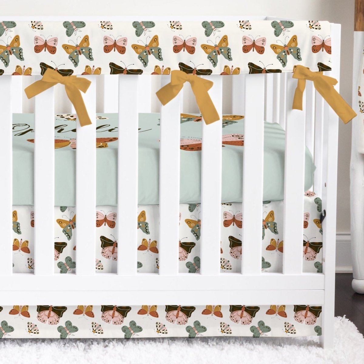 Vintage Butterfly Crib Bedding - gender_girl, text, Theme_Butterfly