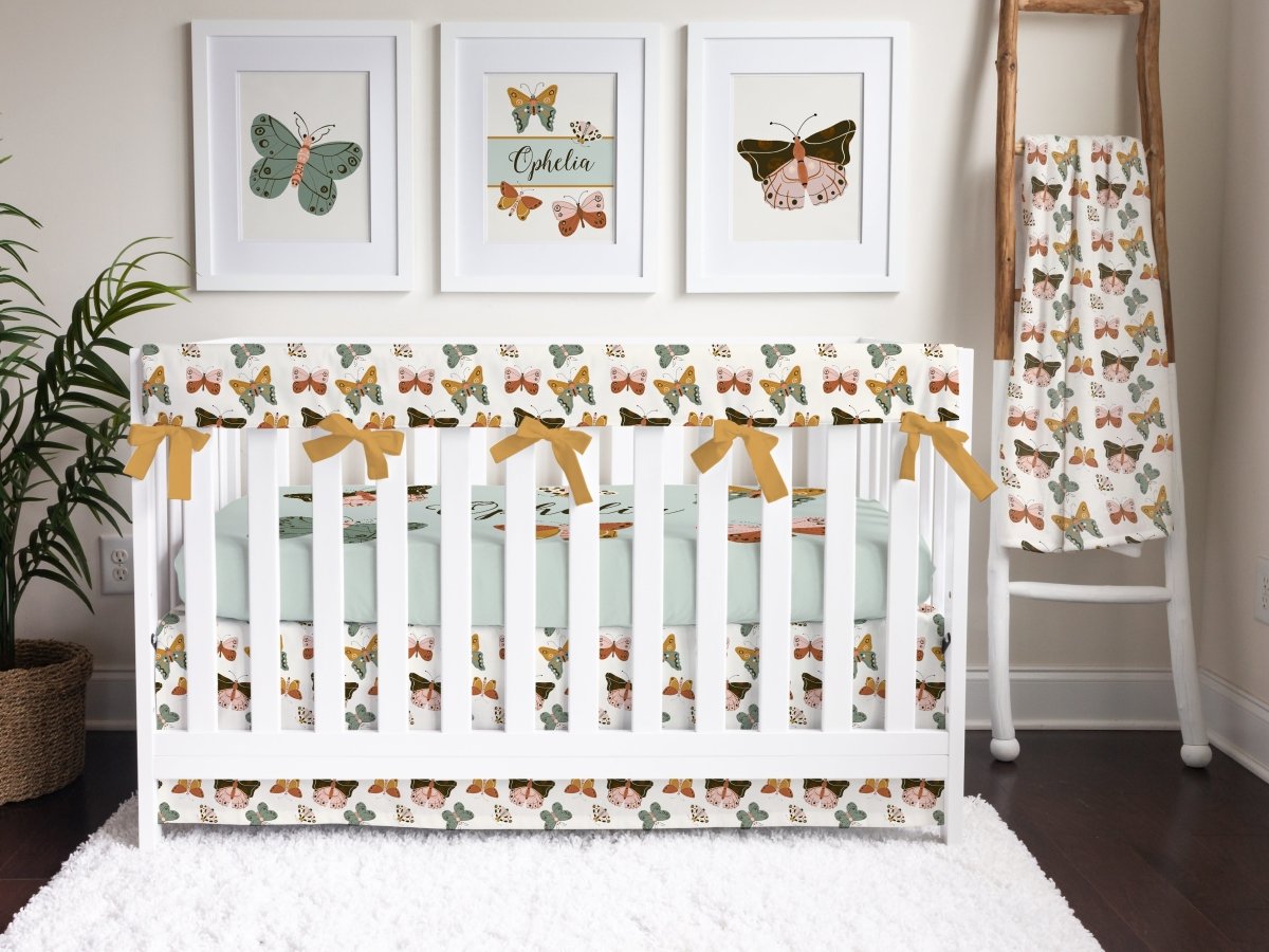 Vintage Butterfly Crib Bedding - gender_girl, text, Theme_Butterfly