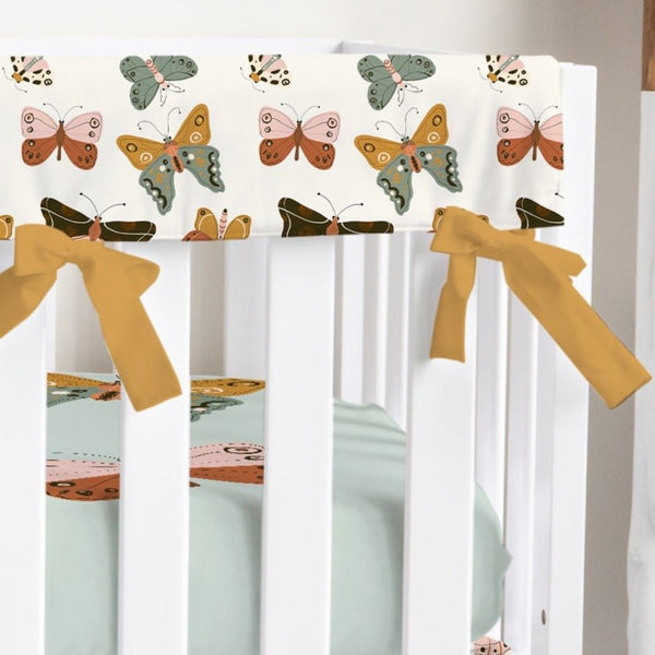 Vintage Butterfly Crib Rail Guards - gender_girl, Theme_Butterfly, Vintage Butterfly