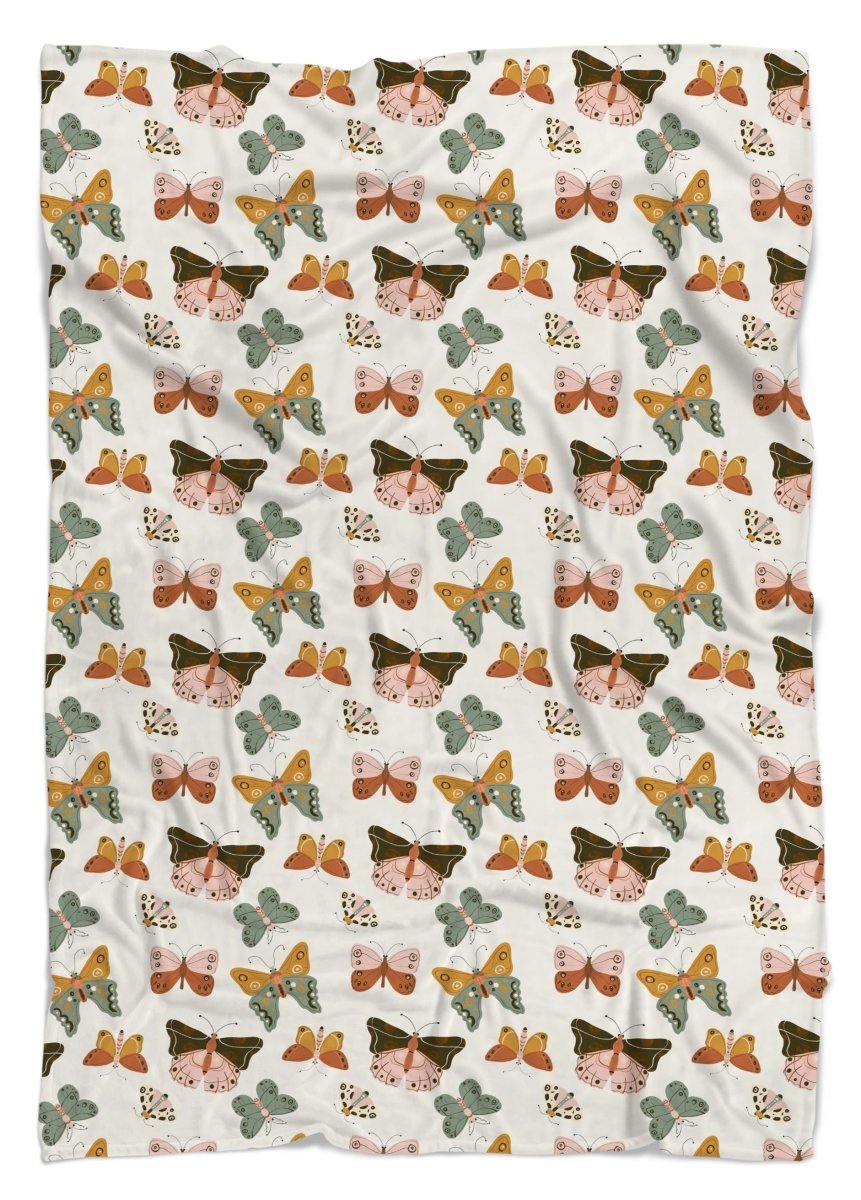 Vintage Butterfly Pink Ruffled Crib Bedding - gender_girl, text, Theme_Butterfly
