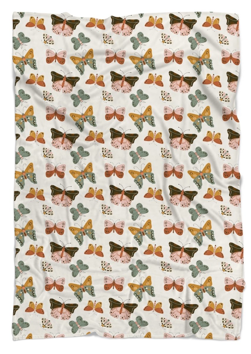 Vintage Butterfly Ruffled Crib Bedding - gender_girl, text, Theme_Butterfly