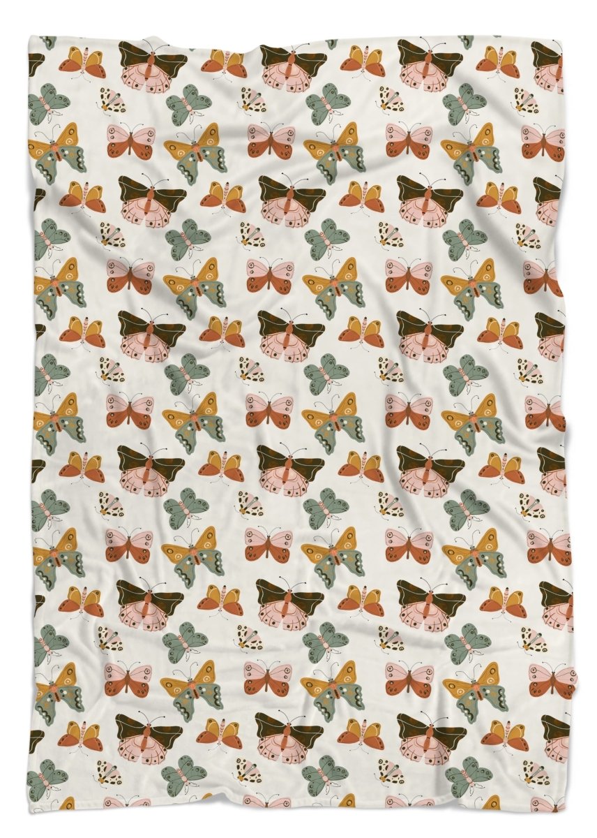 Vintage Butterfly Solid Crib Bedding - gender_girl, text, Theme_Butterfly