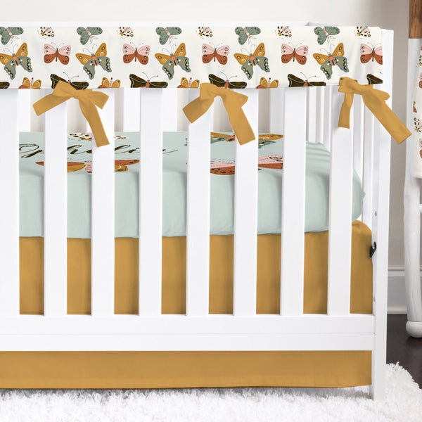 Vintage Butterfly Solid Crib Bedding - gender_girl, text, Theme_Butterfly