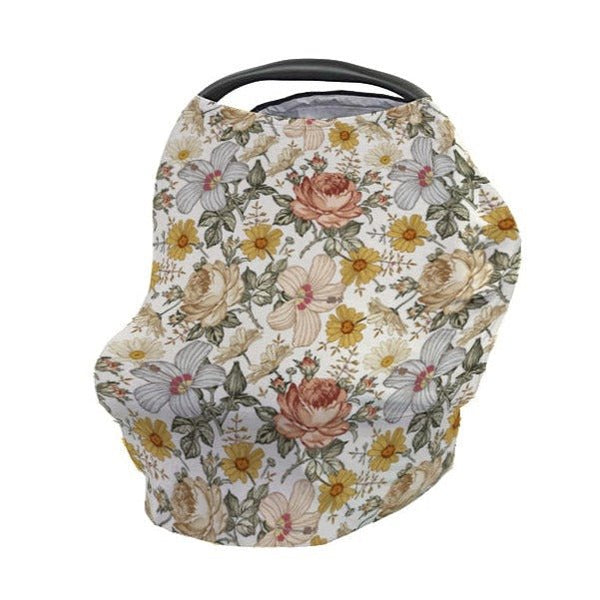 Vintage Earthy Floral Car Seat Cover