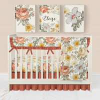 Vintage Earthy Floral Crib Sheet - gender_girl, Theme_Floral,