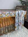 Vintage Earthy Floral Gathered Crib Skirt - gender_girl, Theme_Floral, Vintage Earthy Floral