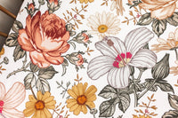 Vintage Earthy Floral Golden Ruffled Crib Bedding - gender_girl, Theme_Floral, Vintage Earthy Floral