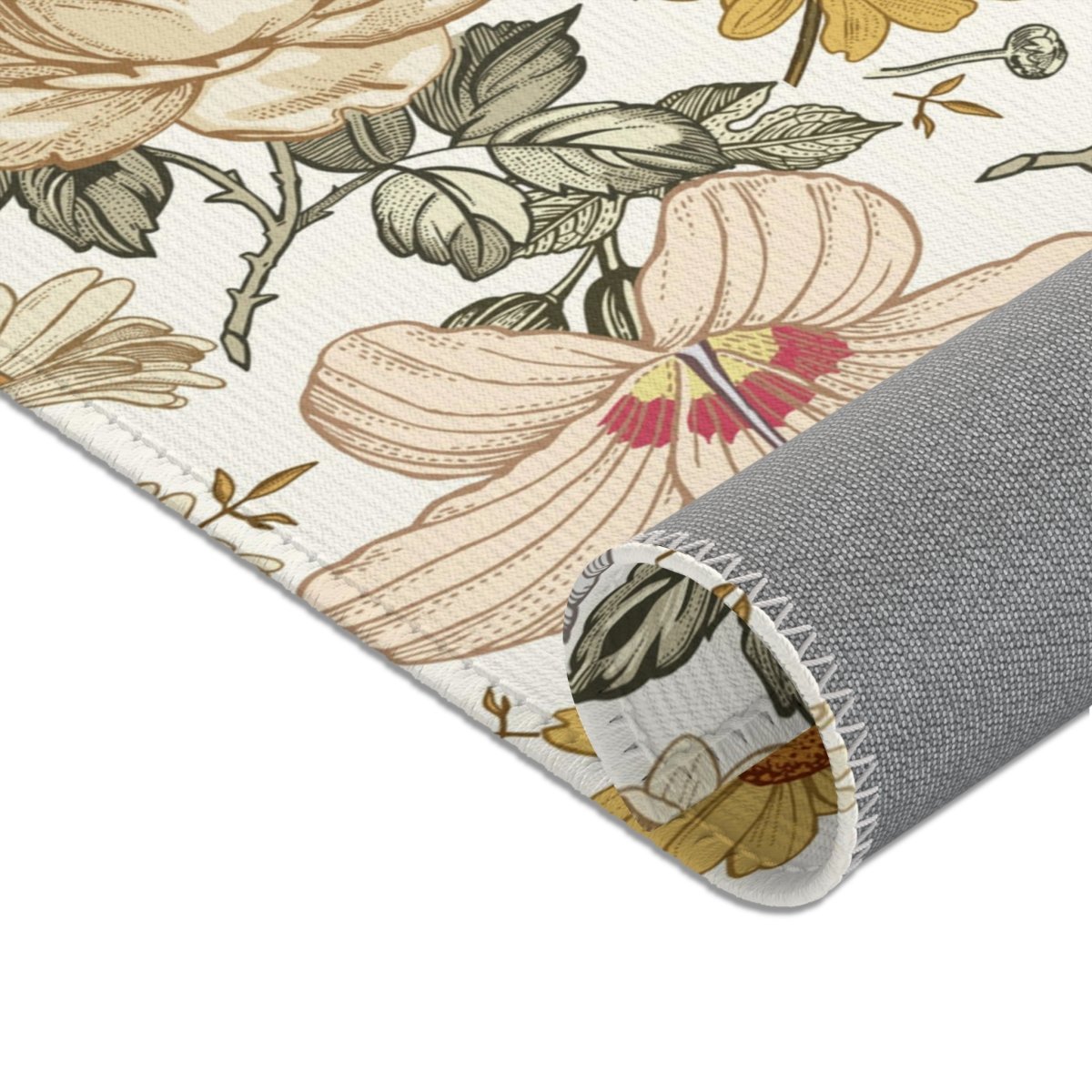 Vintage Earthy Floral Nursery Rug - gender_girl, Theme_Floral, Vintage Earthy Floral