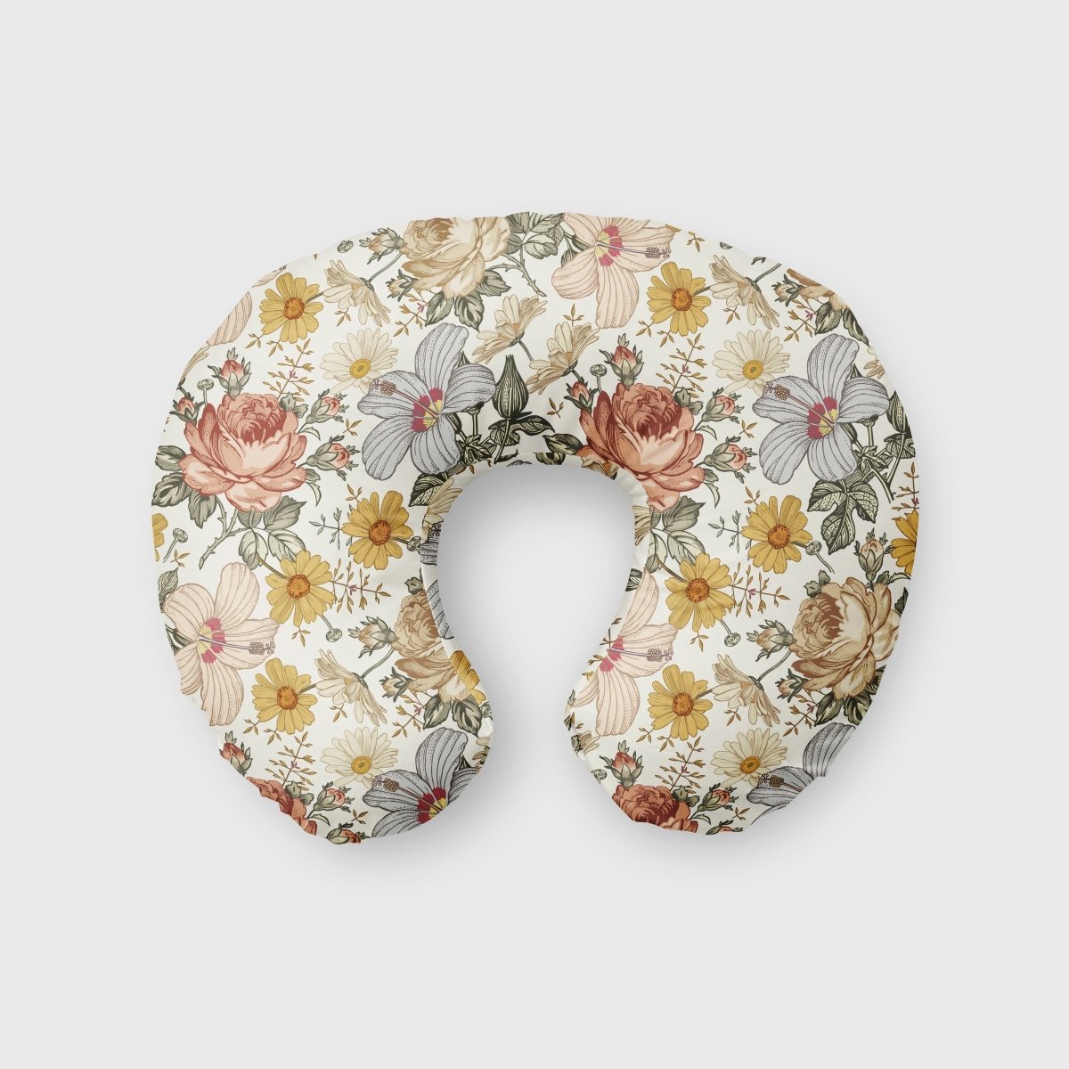 Vintage Earthy Floral Nursing Pillow Cover - gender_girl, Theme_Floral, Vintage Earthy Floral