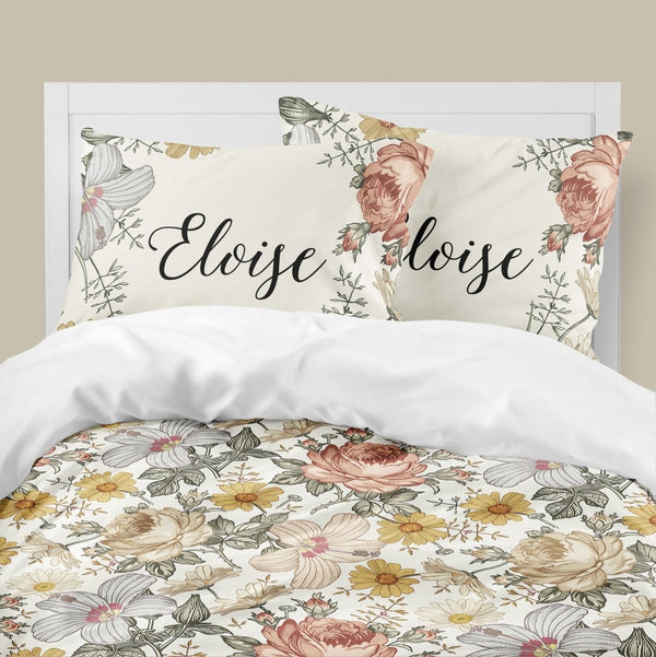Vintage Floral Kids Bedding Set (Comforter or Duvet Cover)