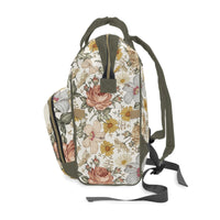 Vintage Floral Personalized Backpack Diaper Bag - gender_girl, text, Theme_Floral