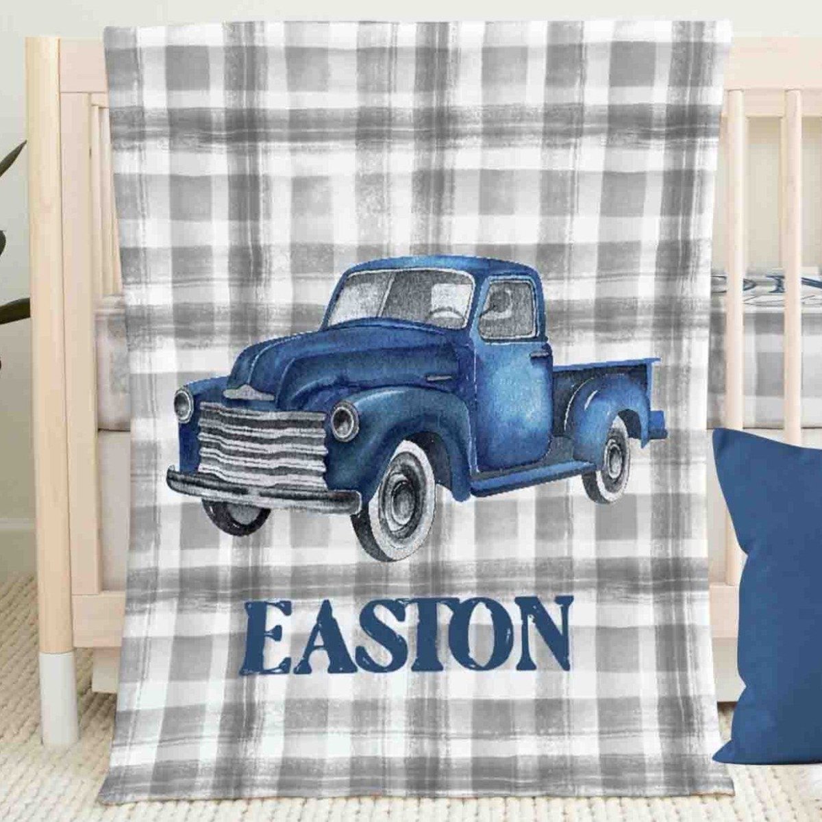 Vintage Plaid Crib Bedding - gender_boy, Vintage Truck,