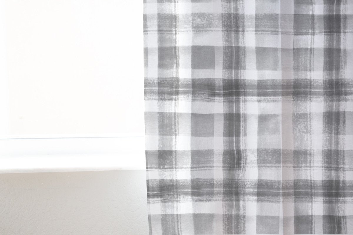 Vintage Plaid Curtain Panel - gender_boy, Vintage Truck,