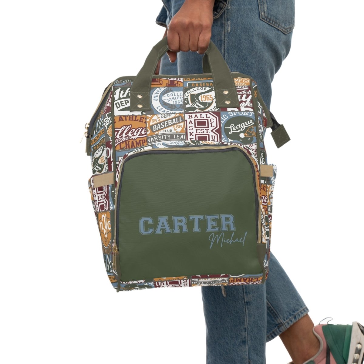 Vintage Sports Personalized Backpack Diaper Bag