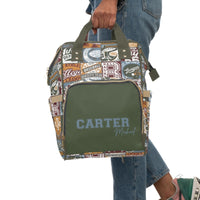 Vintage Sports Personalized Backpack Diaper Bag - gender_boy, text, Vintage Sports