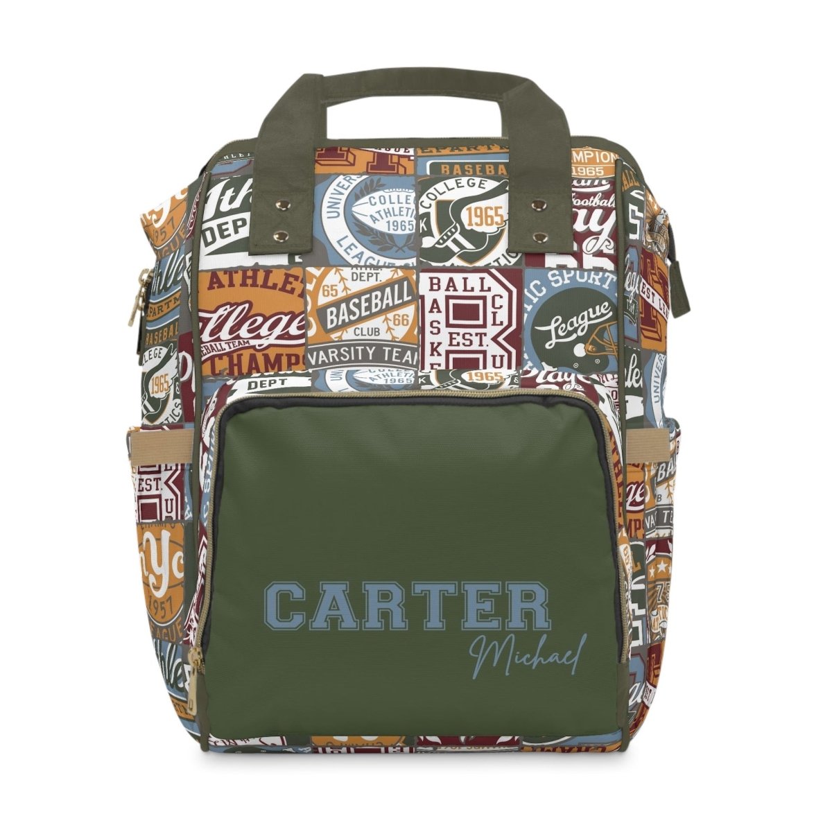 Vintage Sports Personalized Backpack Diaper Bag - gender_boy, text, Vintage Sports