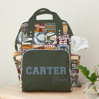 Vintage Sports Personalized Backpack Diaper Bag - gender_boy, text, Vintage Sports