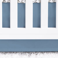 Vintage Sports Solid Blue Crib Skirt - gender_boy, Theme_Solid, Vintage Sports