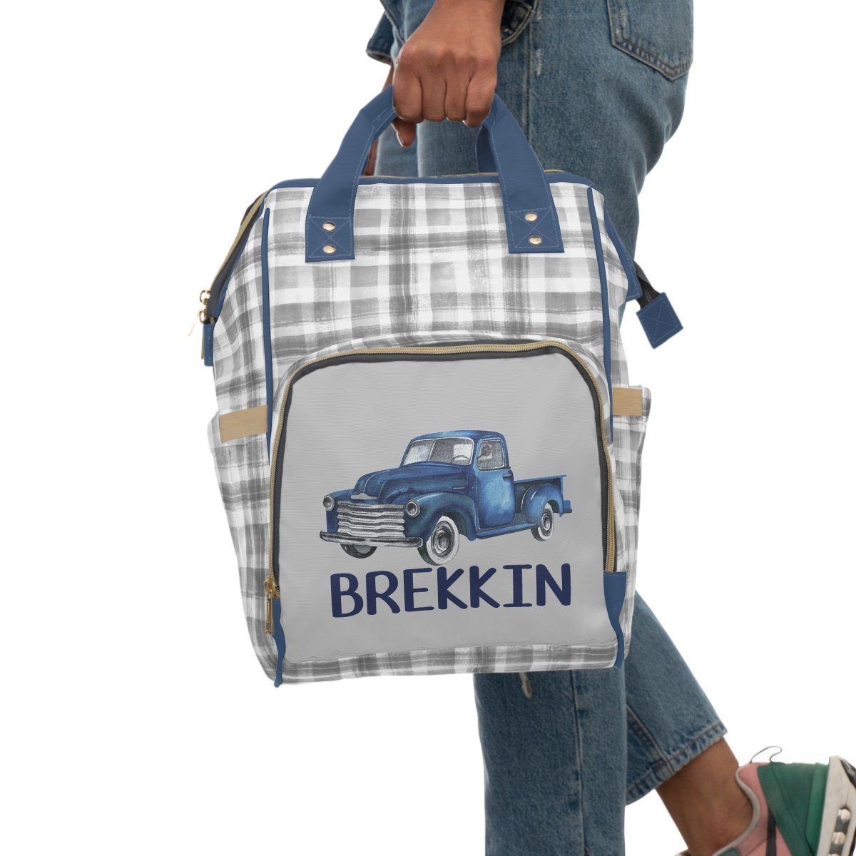 Vintage Truck Personalized Backpack Diaper Bag - gender_boy, text, Vintage Truck