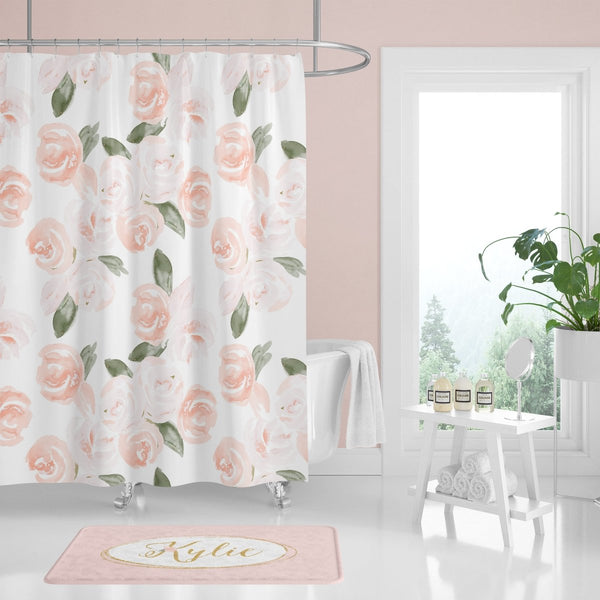 Watercolor Floral Bathroom Collection - gender_girl, text, Theme_Floral