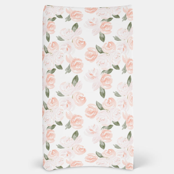 Watercolor Floral Changing Pad Cover
