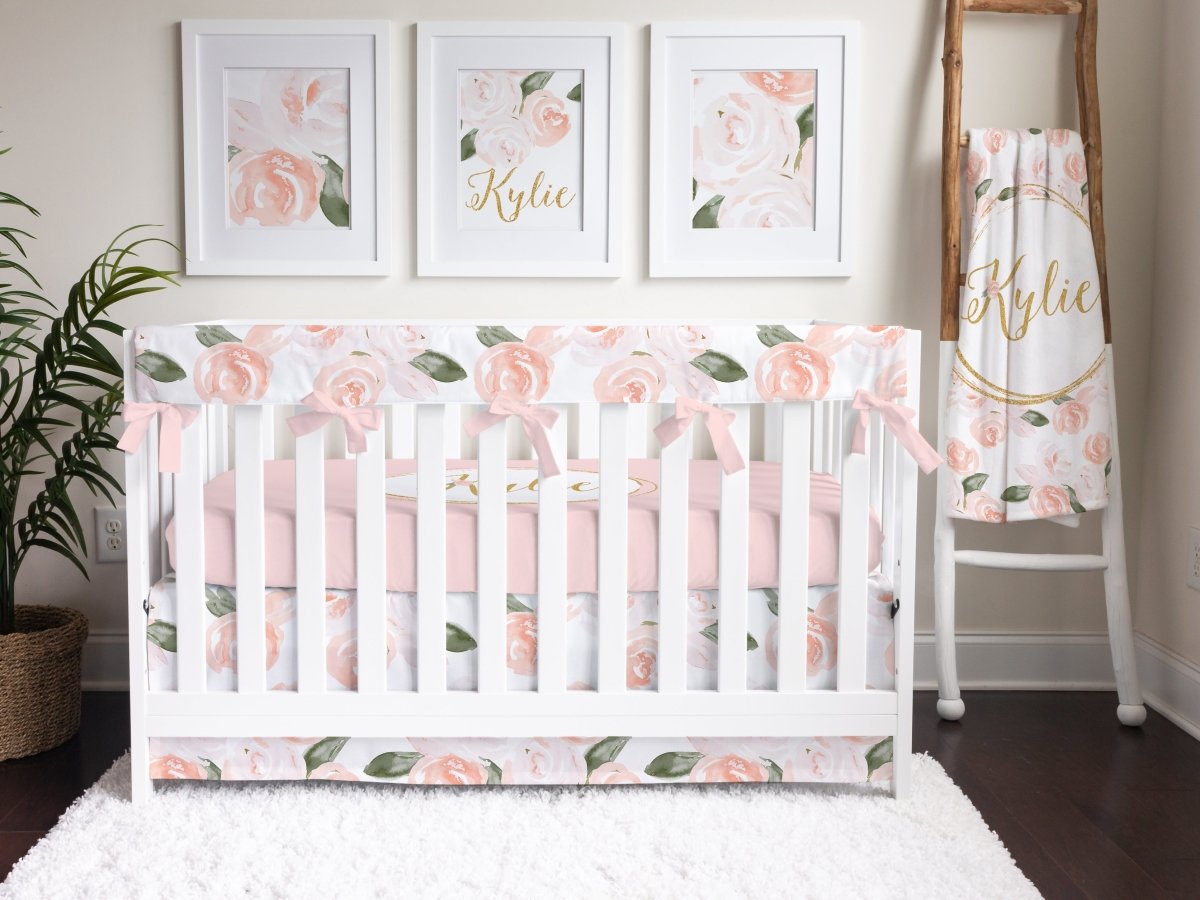 Watercolor Floral Crib Bedding - gender_girl, text, Theme_Floral