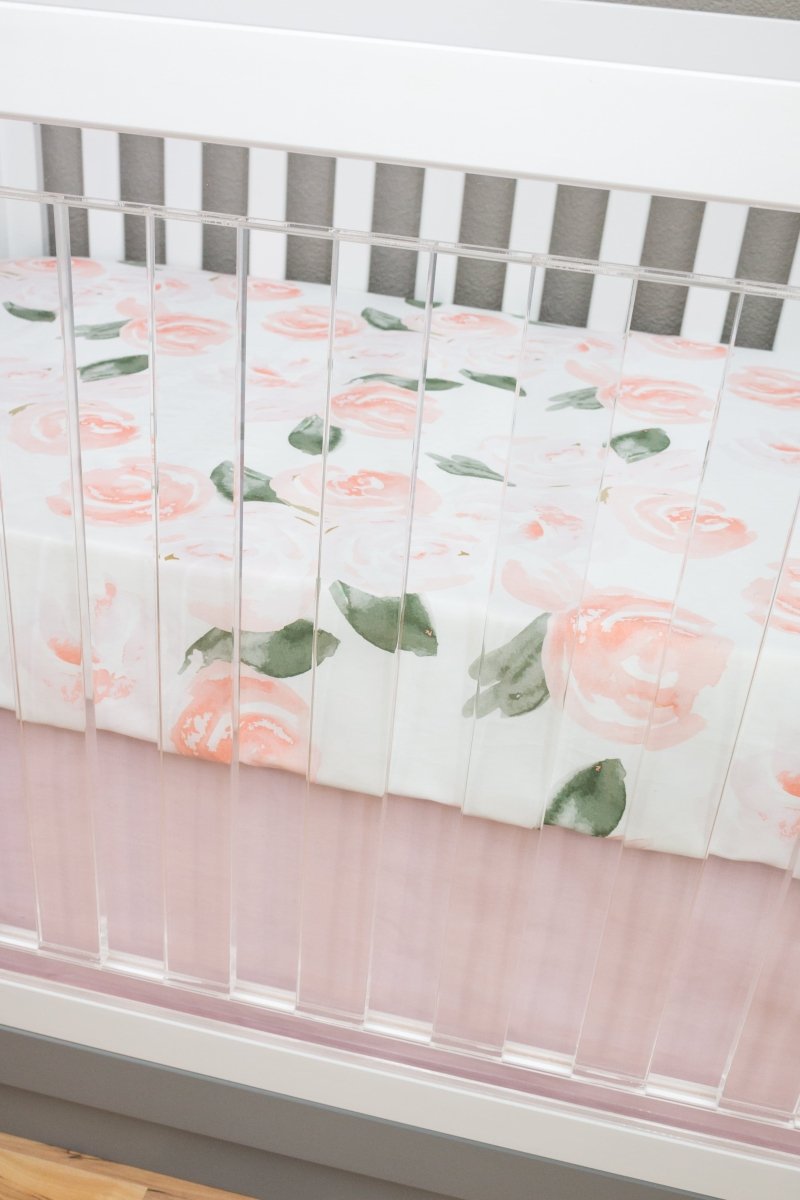 Watercolor Floral Crib Sheet - gender_girl, Theme_Floral,