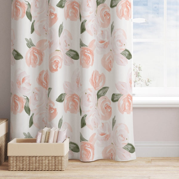 Watercolor Floral Curtain Panel - gender_girl, Theme_Floral,