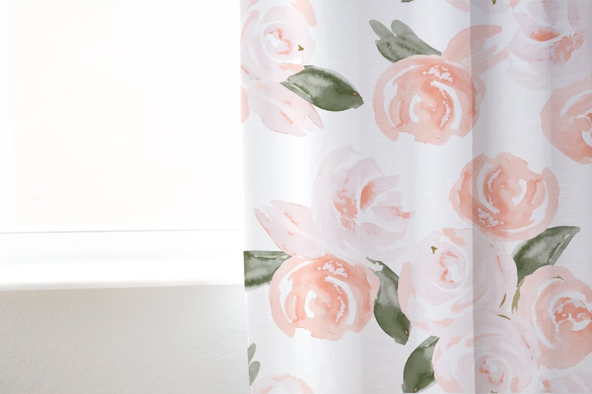 Watercolor Floral Curtain Panel - gender_girl, Theme_Floral,